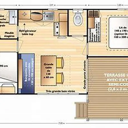 Mobil-home Cosy Avec Terrasse - 3 Pers. - Api-1-52-2130 * Verruyes